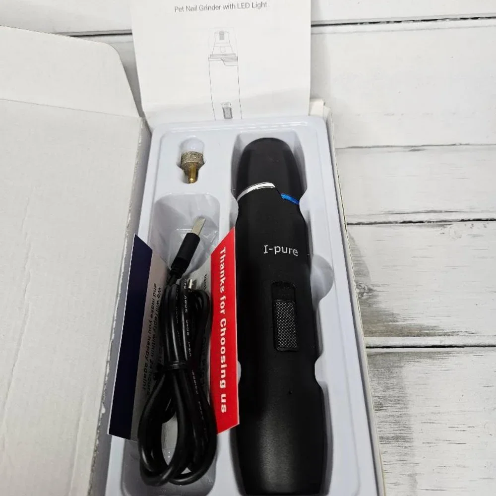 Brand New I-pure Pet Nail Grinder with LED Light for Med -Large Dogs